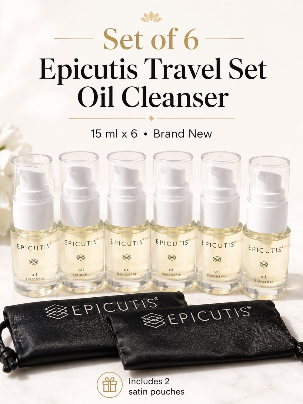 Set Of 6 - Epicutis Travel Set Oil Cleanser